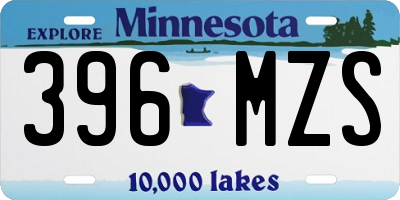 MN license plate 396MZS