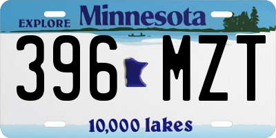 MN license plate 396MZT