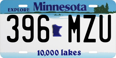 MN license plate 396MZU
