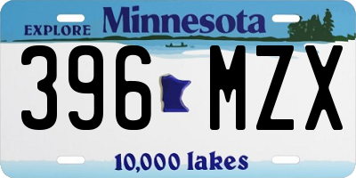 MN license plate 396MZX