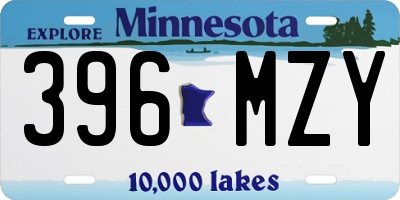 MN license plate 396MZY