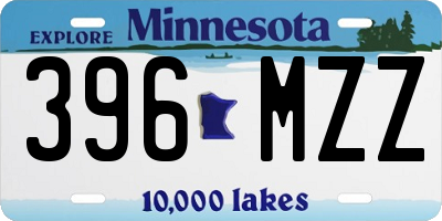 MN license plate 396MZZ