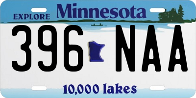 MN license plate 396NAA