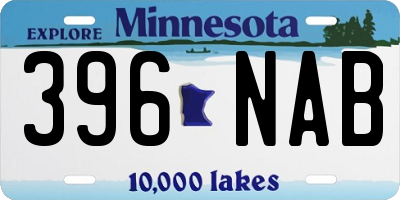 MN license plate 396NAB