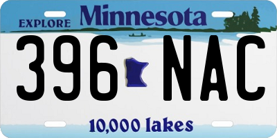 MN license plate 396NAC