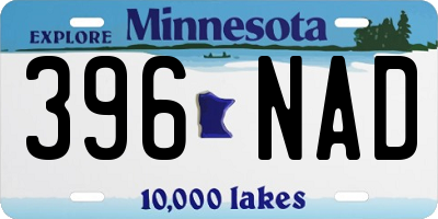 MN license plate 396NAD