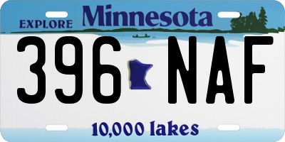 MN license plate 396NAF