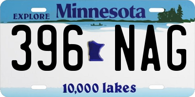 MN license plate 396NAG