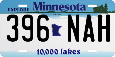 MN license plate 396NAH