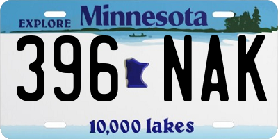 MN license plate 396NAK