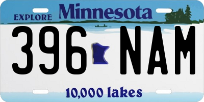 MN license plate 396NAM