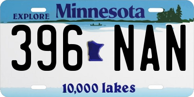MN license plate 396NAN