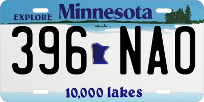 MN license plate 396NAO