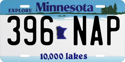 MN license plate 396NAP