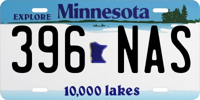MN license plate 396NAS