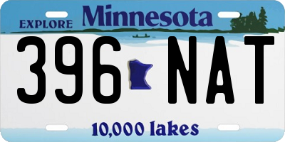 MN license plate 396NAT