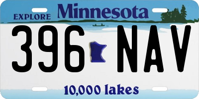 MN license plate 396NAV