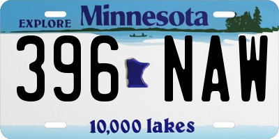 MN license plate 396NAW