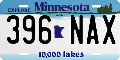 MN license plate 396NAX