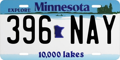 MN license plate 396NAY