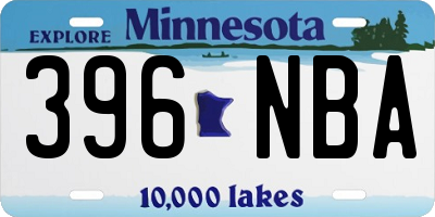 MN license plate 396NBA