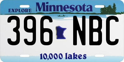 MN license plate 396NBC