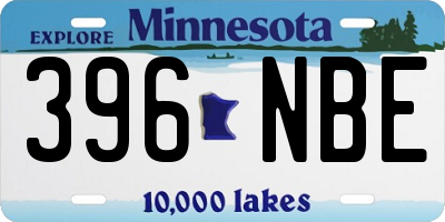 MN license plate 396NBE
