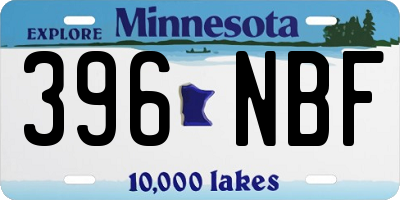 MN license plate 396NBF