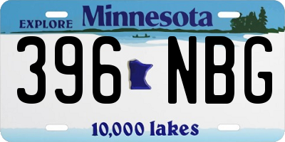 MN license plate 396NBG
