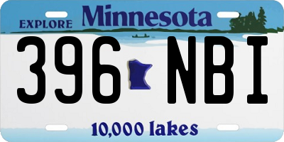 MN license plate 396NBI