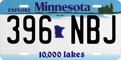 MN license plate 396NBJ