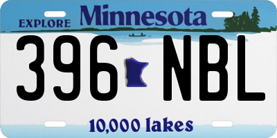 MN license plate 396NBL