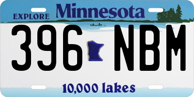 MN license plate 396NBM