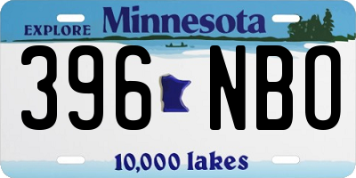 MN license plate 396NBO