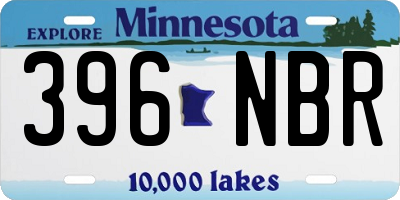 MN license plate 396NBR
