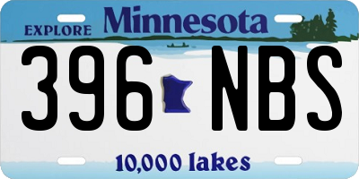 MN license plate 396NBS
