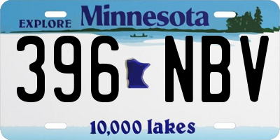 MN license plate 396NBV