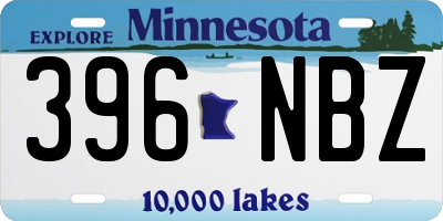 MN license plate 396NBZ