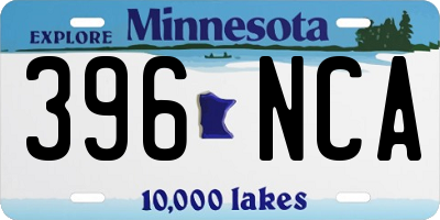 MN license plate 396NCA