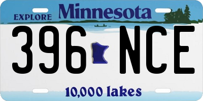MN license plate 396NCE