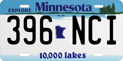 MN license plate 396NCI