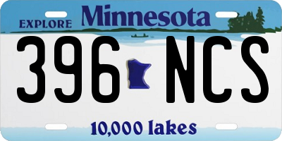 MN license plate 396NCS