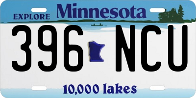 MN license plate 396NCU