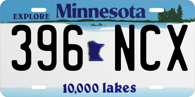 MN license plate 396NCX