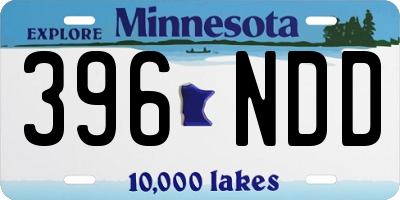 MN license plate 396NDD