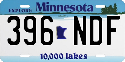 MN license plate 396NDF