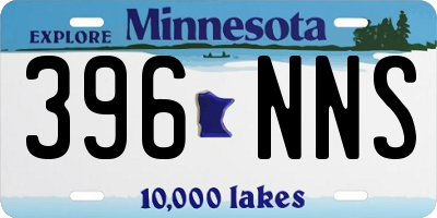 MN license plate 396NNS