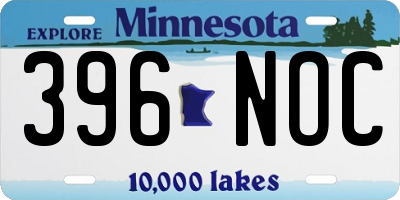 MN license plate 396NOC
