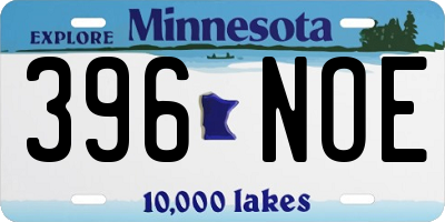 MN license plate 396NOE