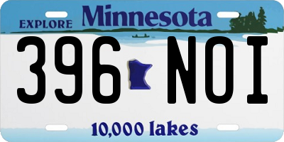 MN license plate 396NOI